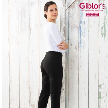 Pantalon Femme Slim, Noir Pour Uniformes De Travail Ho.Re.Ca, Bien-être, Spa,