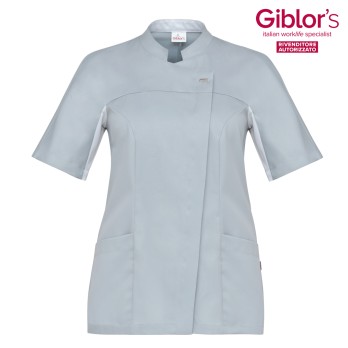 ItalianTrendy Giada gray short-sleeved Korean-style tunic for nurses, doctors, and medical sector.