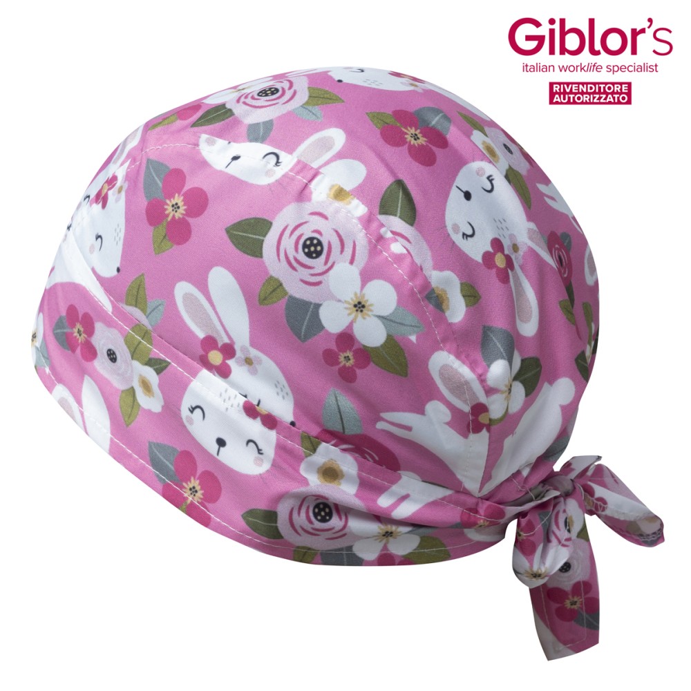 Bandana Cap One Size in Microfiber for the Medical Sector in BUNNY Pattern