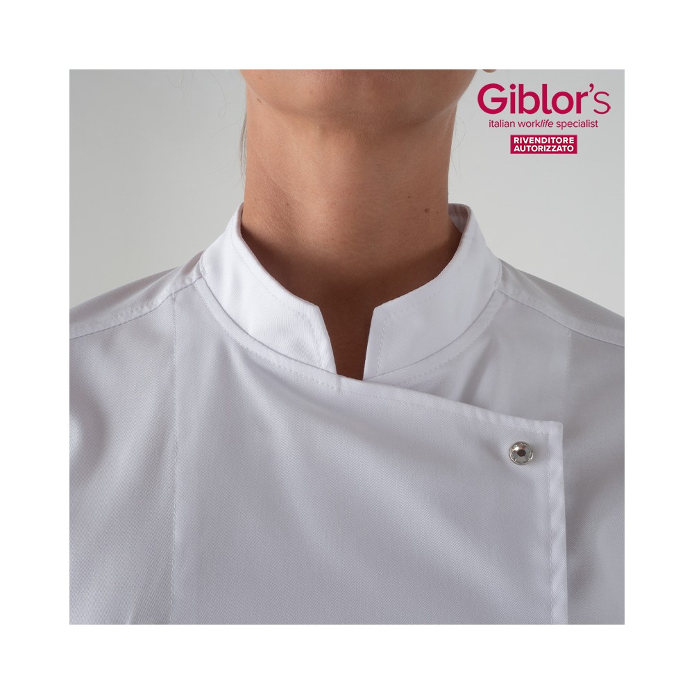 Women's Chef Jacket with Long Sleeve and Elegant Rhinestone Buttons. Discover Now